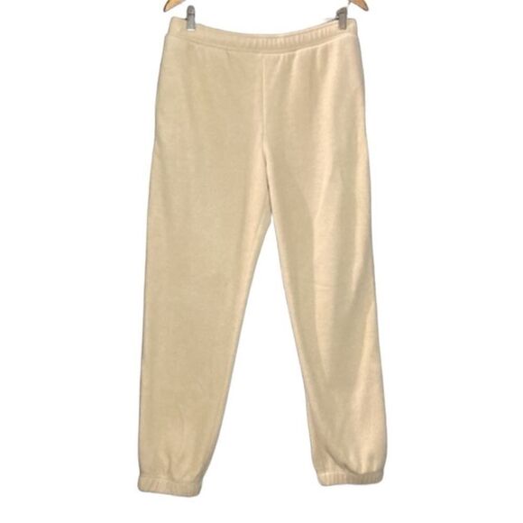 Cream NIA Fleece Sweatpants Joggers Size M Cozy - Picture 3 of 6